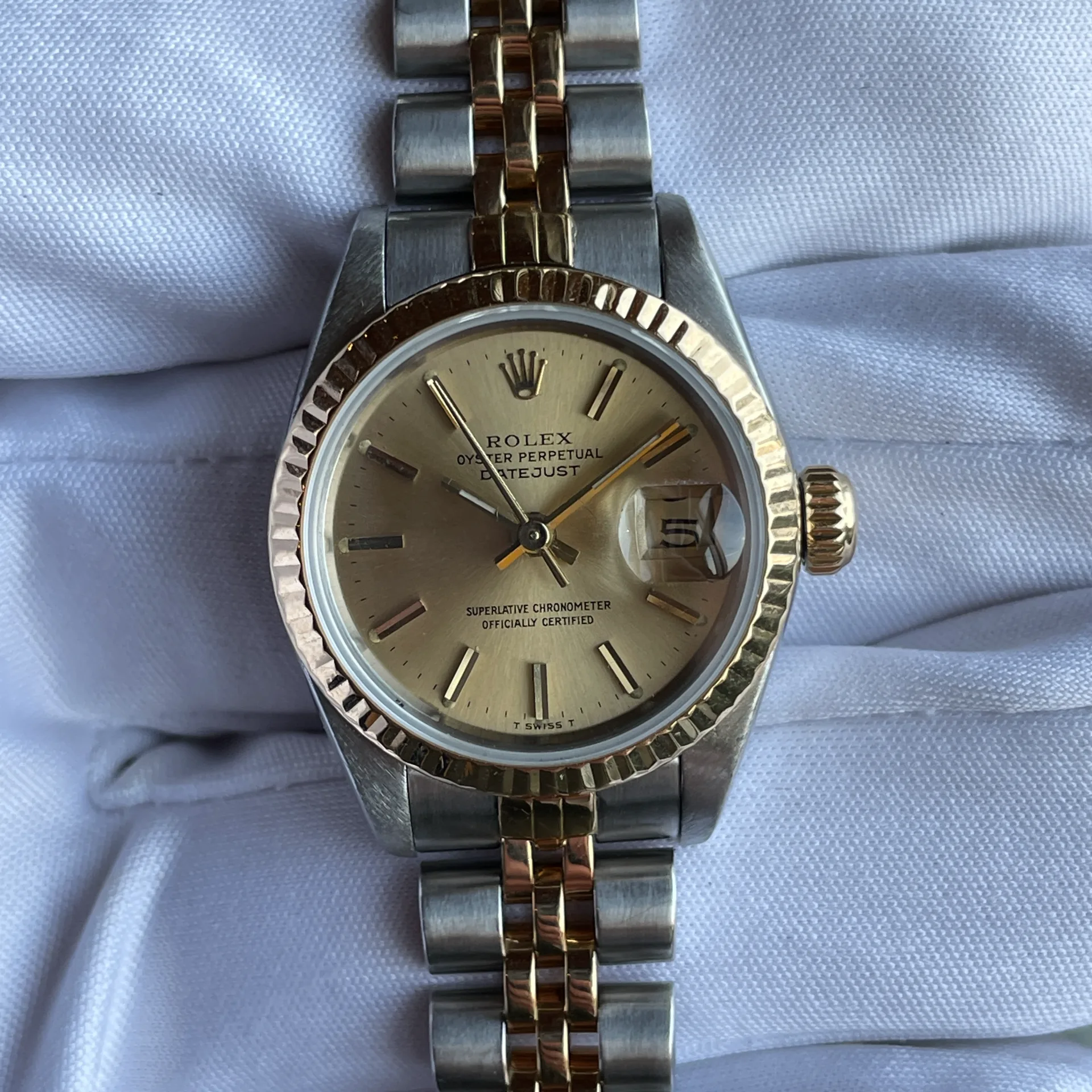 1986 Rolex Datejust 26 Two-Tone / Fluted / Champagne / Jubilee  69173