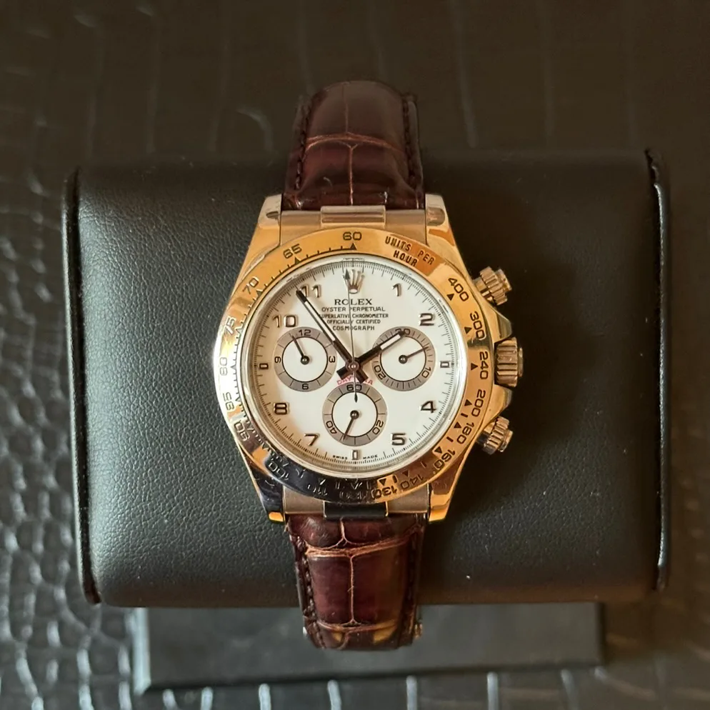 Rolex Daytona Cosmograph White Gold / White / Arabic / Strap  116519