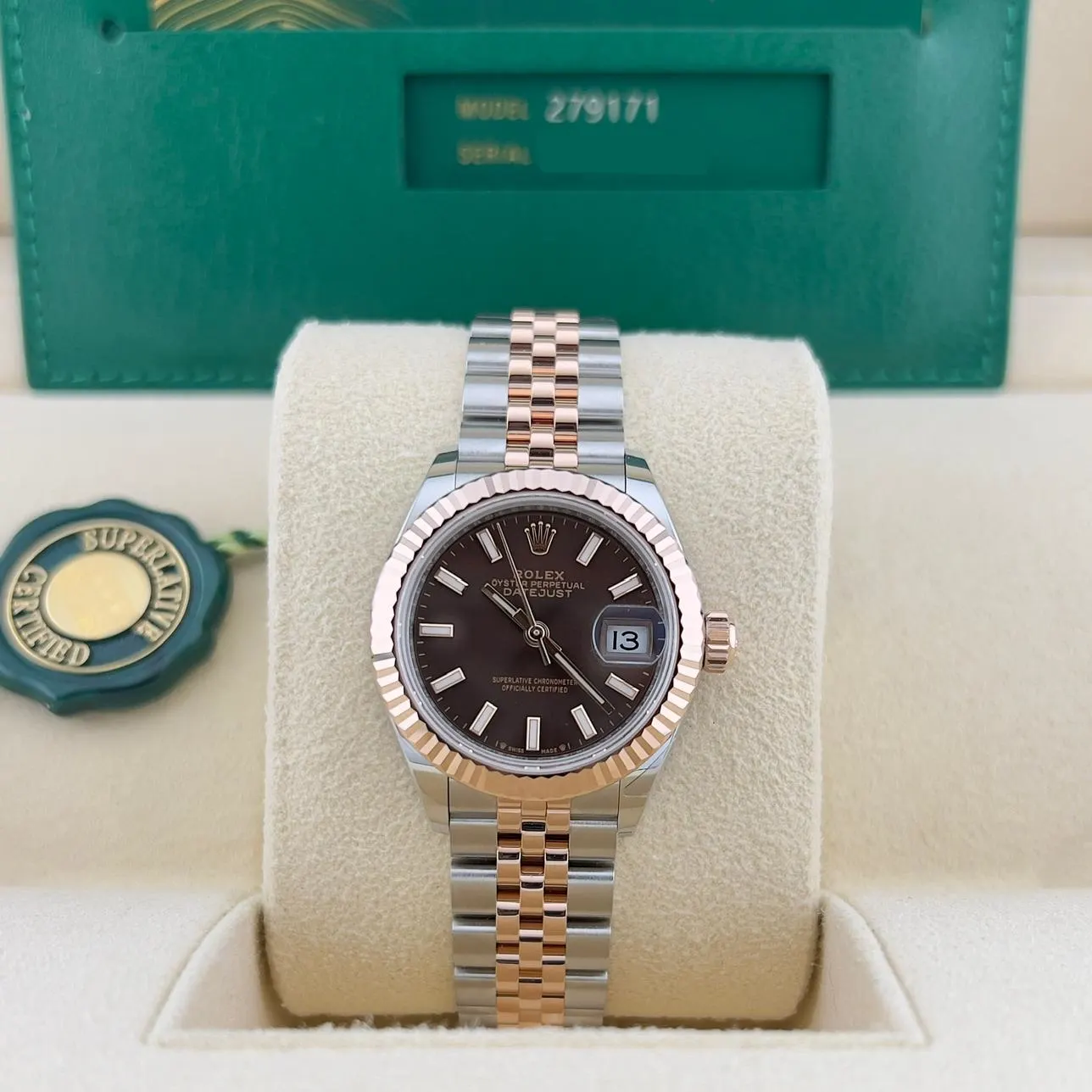 2024 Rolex Lady-Datejust 28 Two-Tone Fluted Chocolate