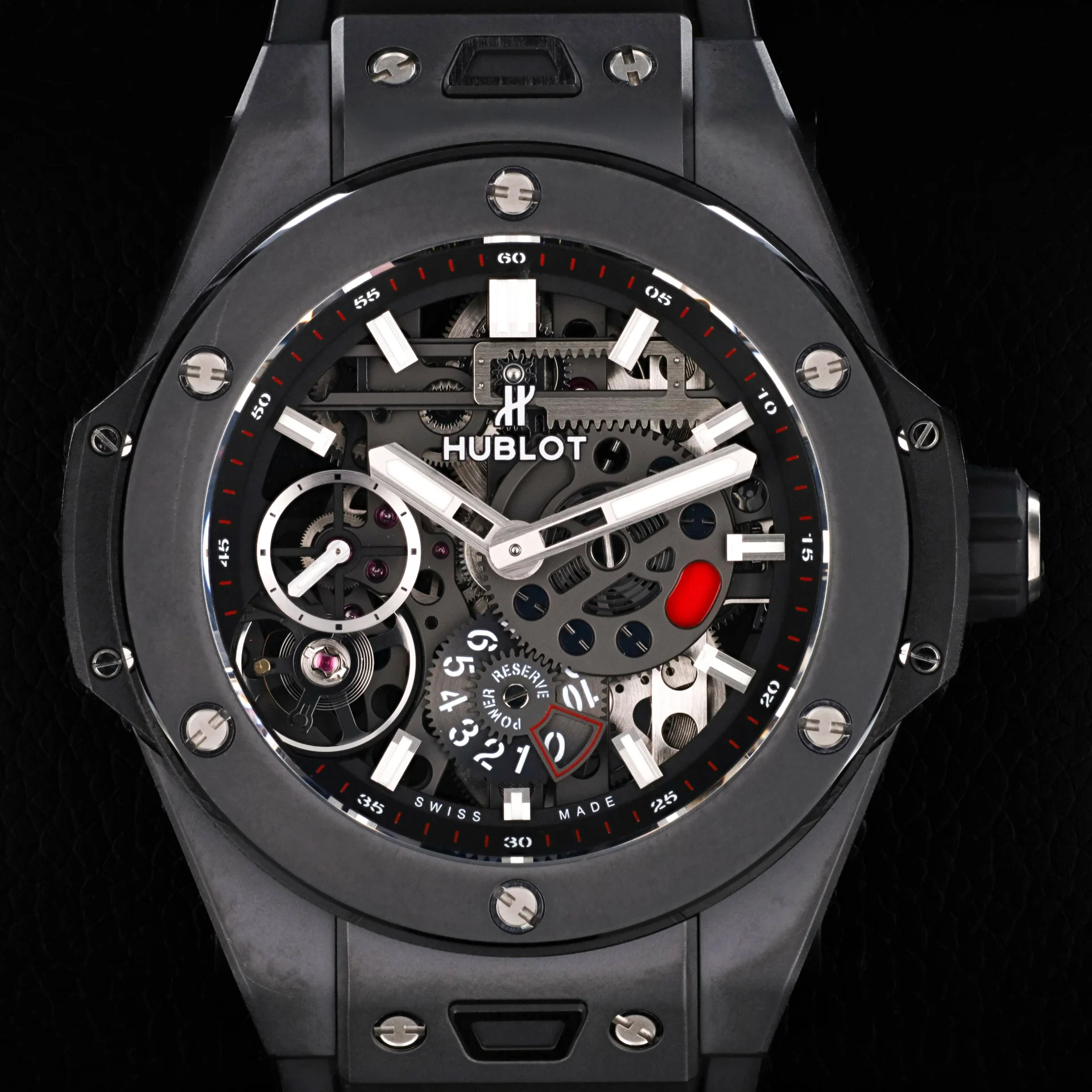 Hublot Big Bang Meca-10 Black Magic 45 Ceramic / Skeletonized / Strap 414.CI.1123.RX