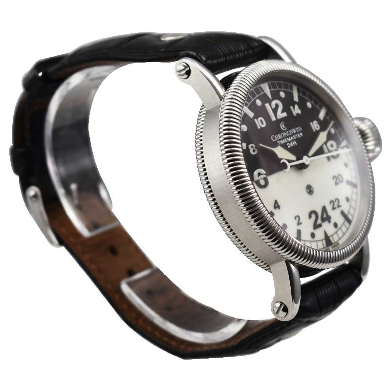 タイミングマスター Chronoswiss TimeMaster 44 Pilot AM-PM Steel / Black & White