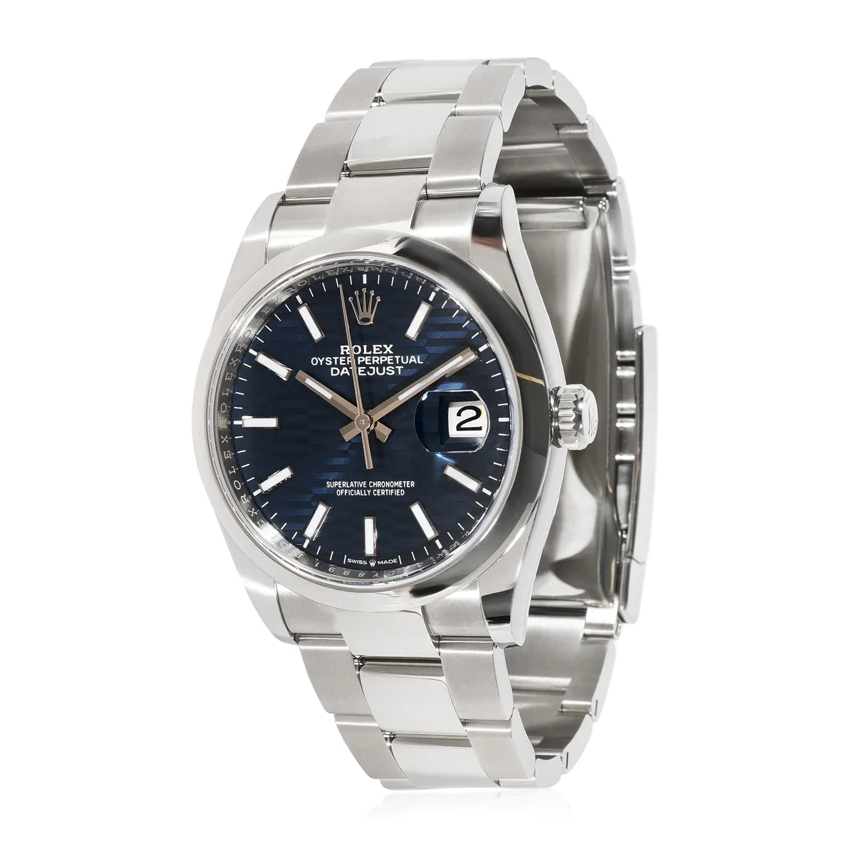 Rolex Datejust 36 Steel / Smooth / Blue Fluted-Motif / Oyster 126200-0022 Listing Image 1