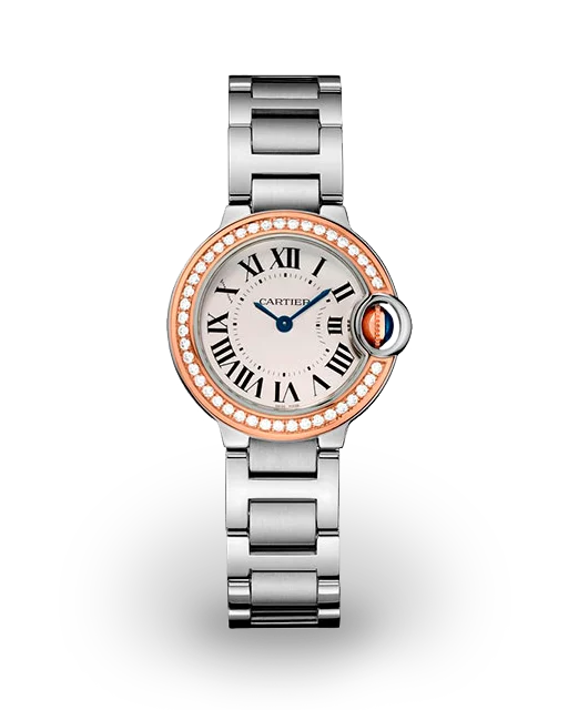 Cartier Ballon Bleu de Cartier 28 Two-Tone / Diamond-Set / Silvered / Roman / Bracelet WE902079   Model Image