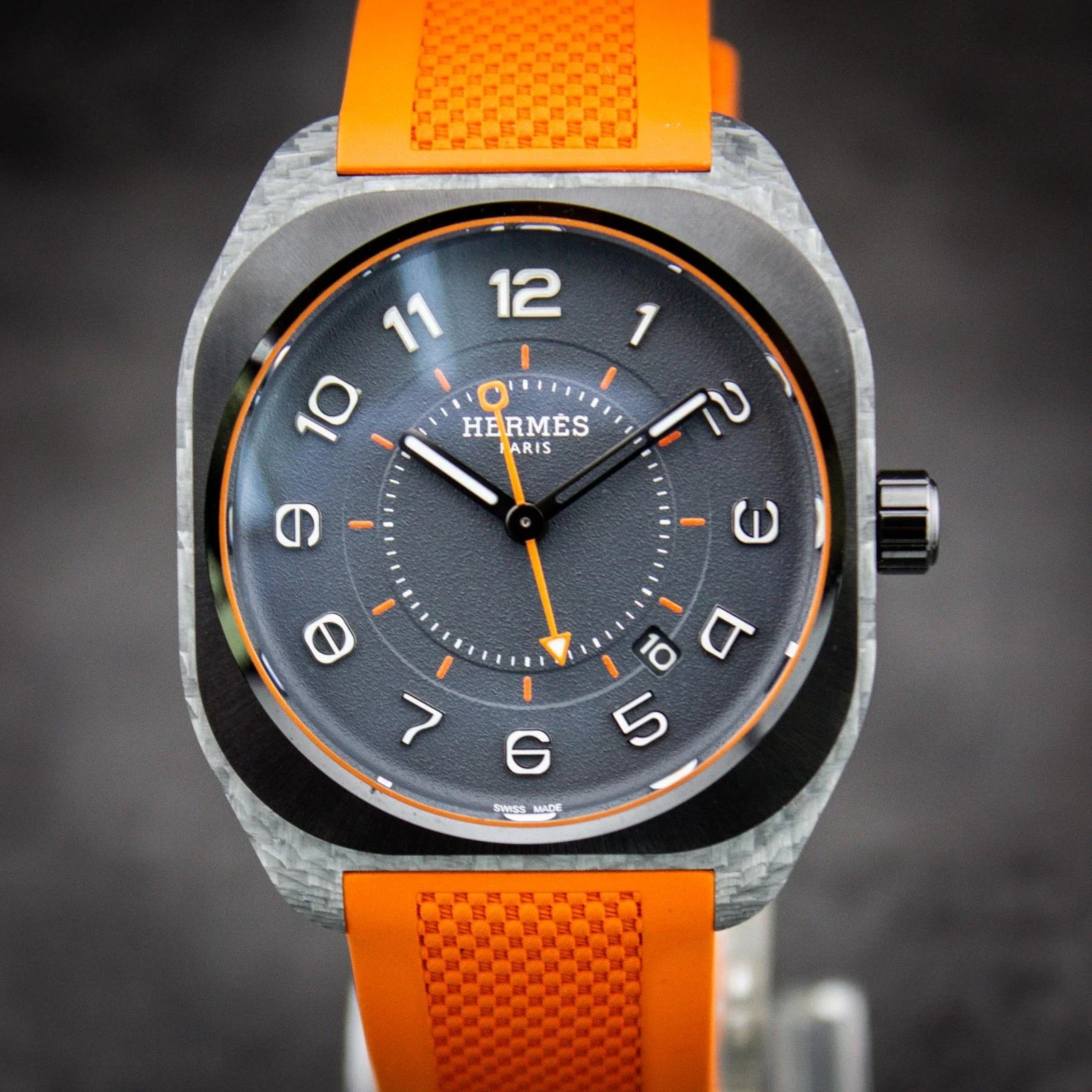 Auction: Hermès H08 Carbon Fiber / Ceramic / Black / Arabic