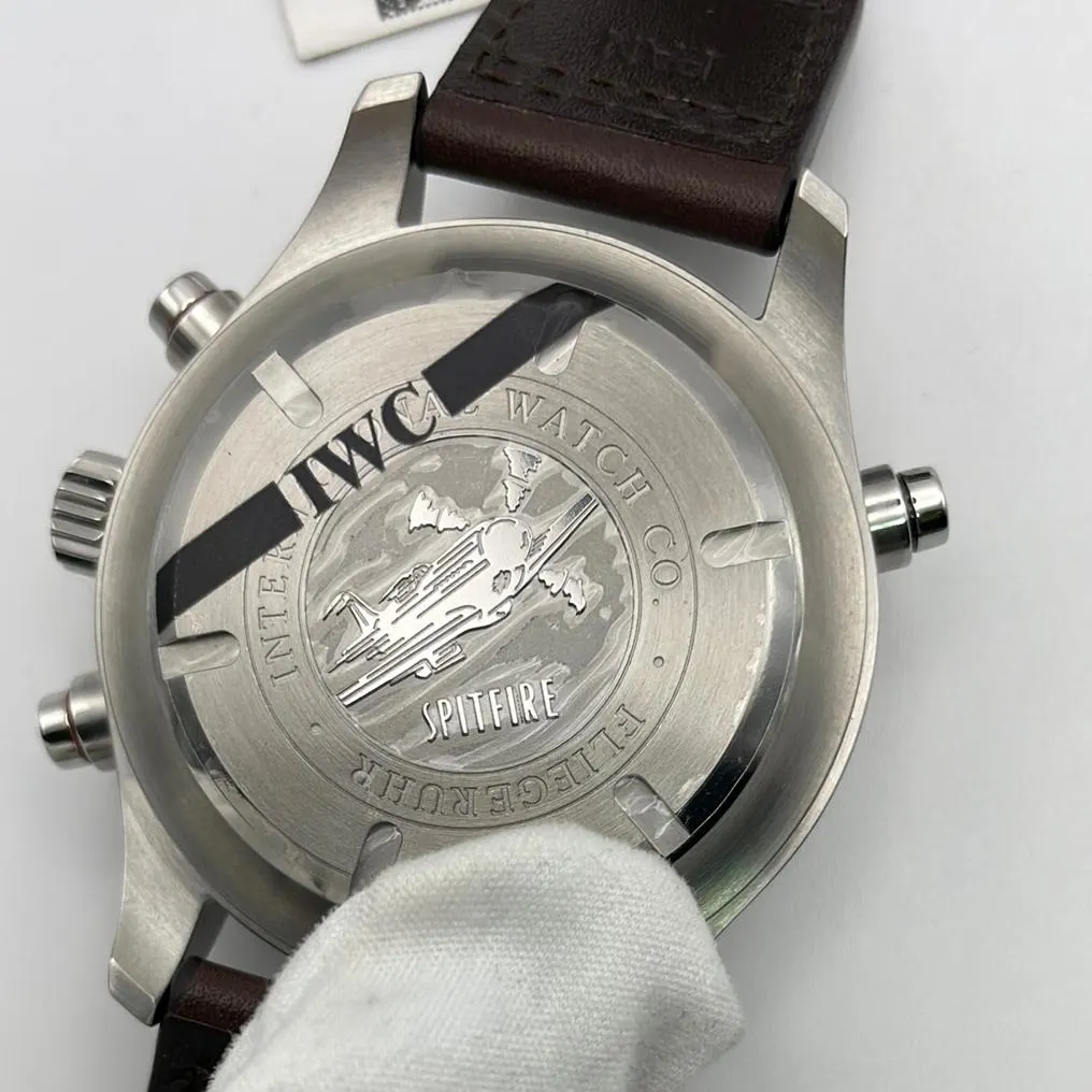 IWC Pilot's Watch Spitfire Double Chronograph Steel / Panda / Strap IW3718-06 Listing Image 4