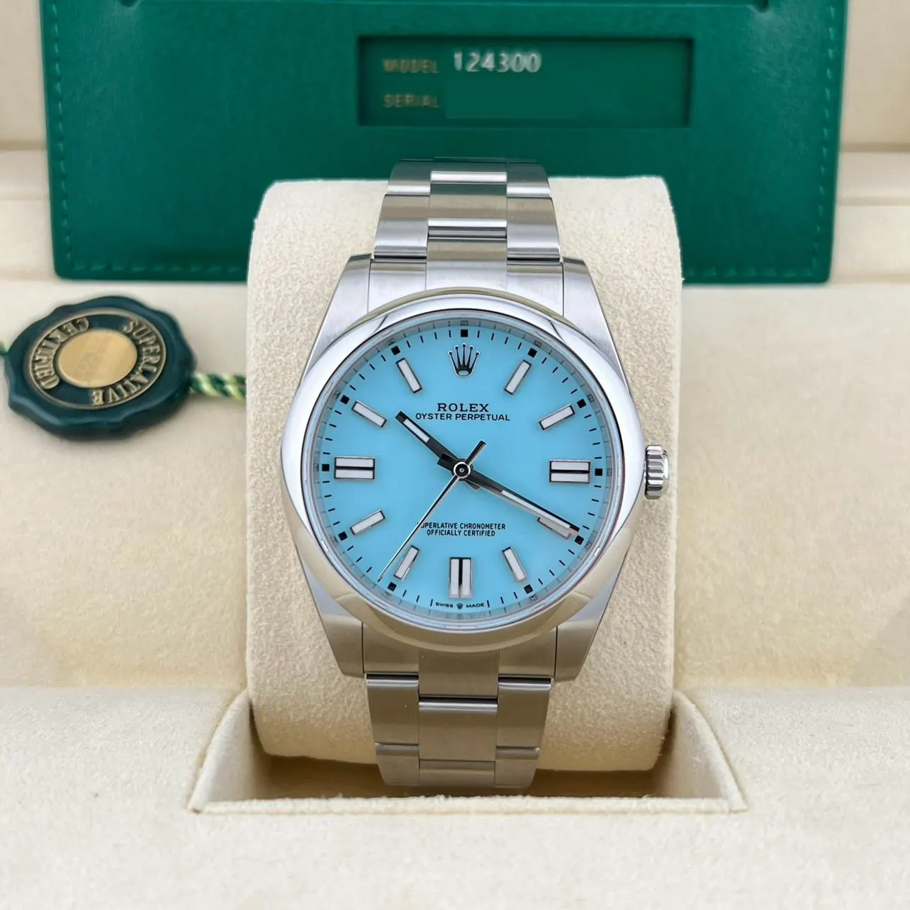 2021 Rolex Oyster Perpetual 41 Tiffany Turquoise 124300-0006 Listing Image 3