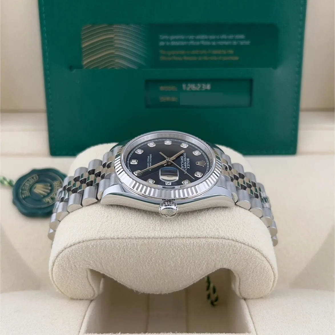 2023 Rolex Datejust 36 Fluted / Blue / Diamond-Set / Jubilee 126234-0037 Listing Image 3