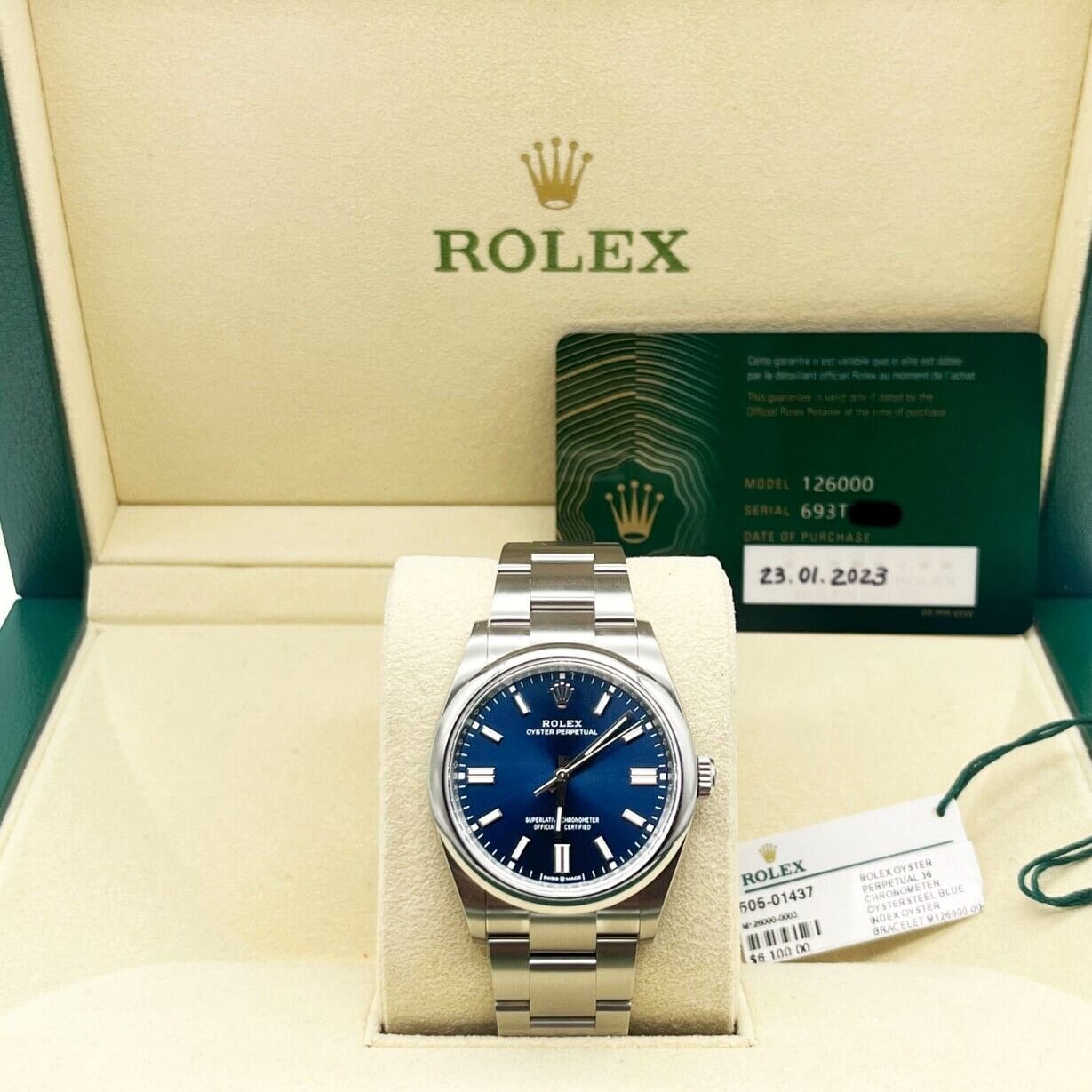 Rolex oyster perpetual 36mm blue clearance dial