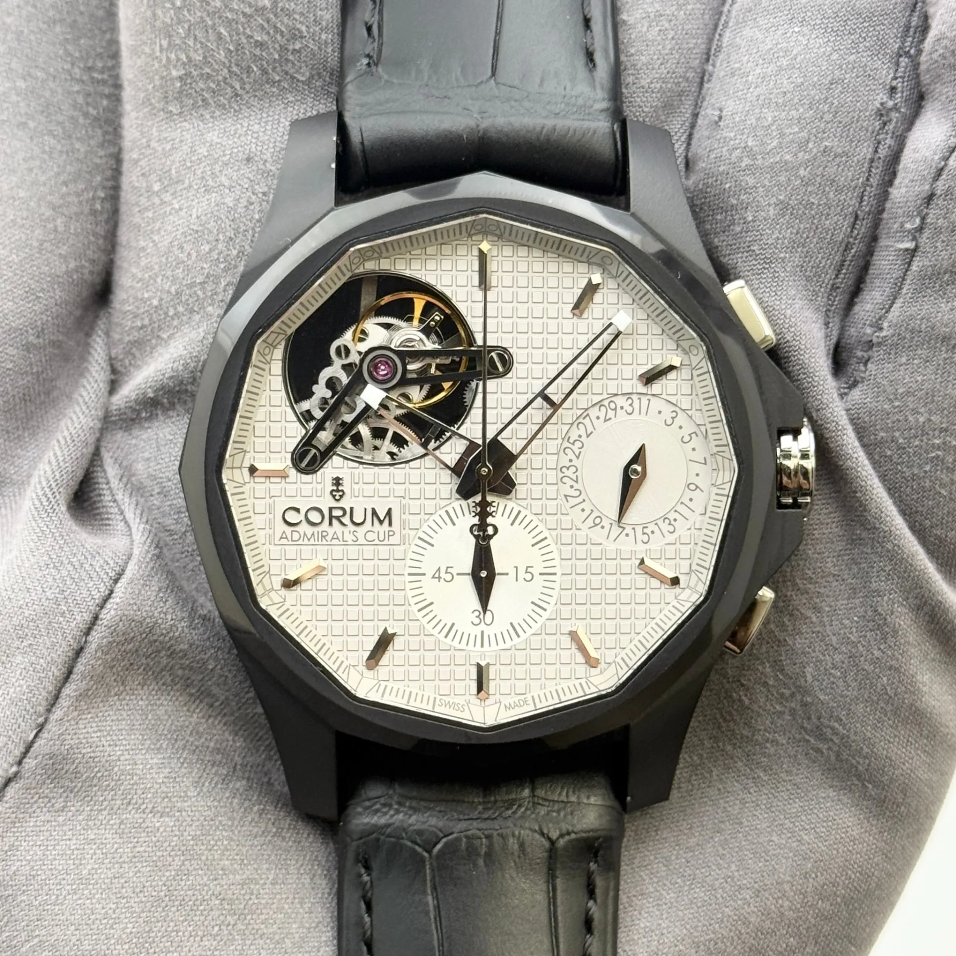 Corum Admiral's Cup Seafender 47 Tourbillon Chronograph Aluminum 398.550.19/0001 AG10