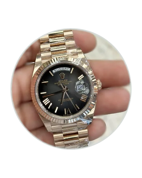 Rolex Day-Date 40 Rose Gold / Fluted / Slate Ombré / Roman / President 228235-0055  Model Image