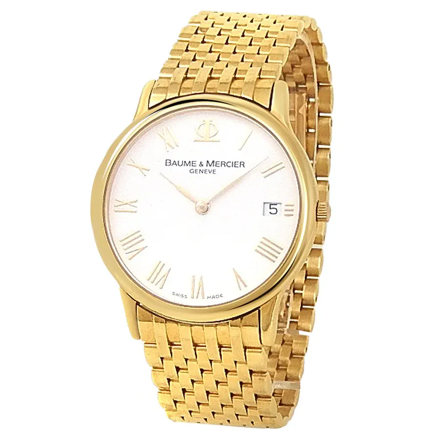 Baume and Mercier Classima Quartz 33 Yellow Gold / White / Roman / Bracelet 65528