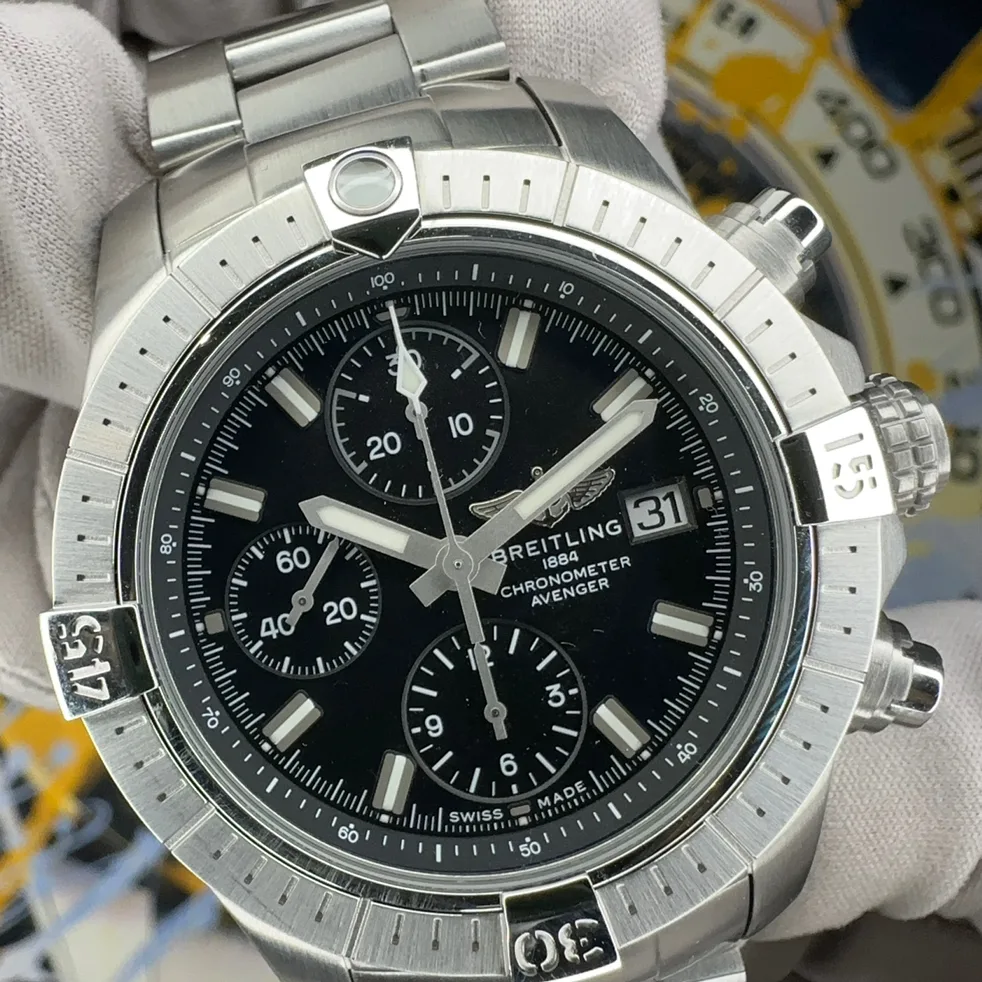 Breitling Avenger Chronograph 43 Stainless Steel / Black / Bracelet A13385101B1A1