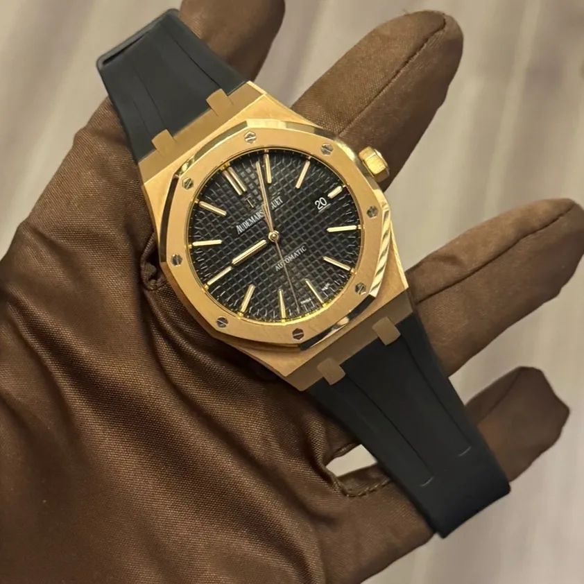 2012 Audemars Piguet Royal Oak 41 Rose Gold / Black / Alligator 15400OR.OO.D002CR.01