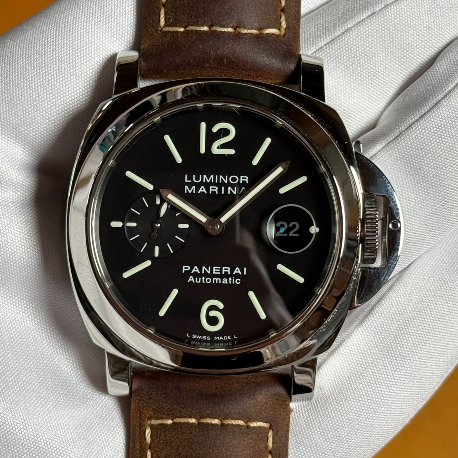 Auction: Panerai Luminor Marina Automatic Acciaio 44mm PAM00104 | Bezel