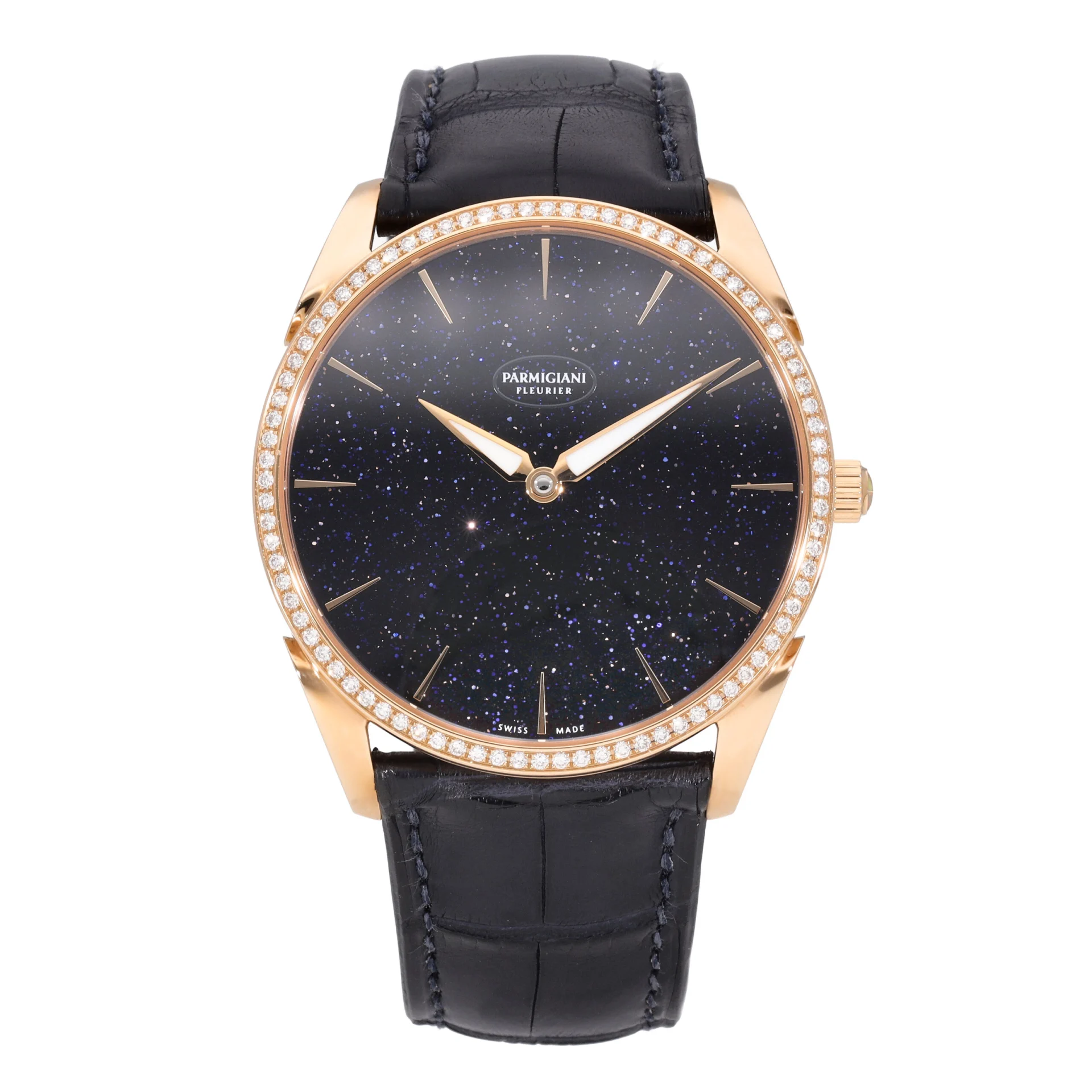 Parmigiani Fleurier Tonda 1950 Galaxy 39 Rose Gold / Diamond-Set / Blue / Strap PFC288-1062500-HA3121