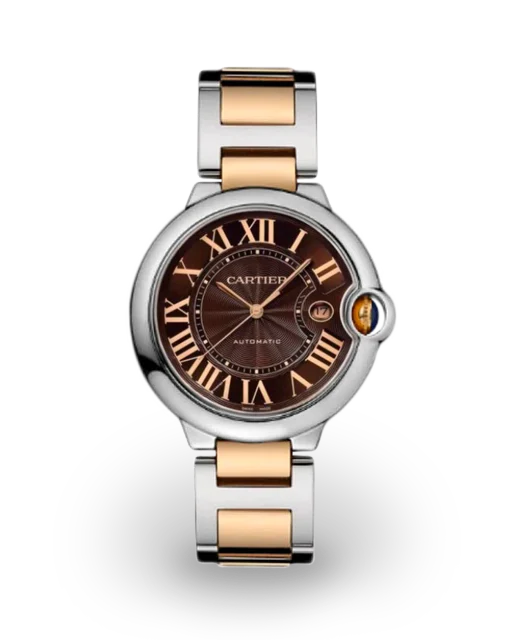 Cartier Ballon Bleu de Cartier 40 Two Tone / Chocolate / Roman / Bracelet W6920032  Model Image