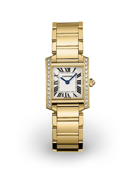 Cartier Tank Française Yellow Gold / Diamond-Set / Silvered WE1001R8  Model Image