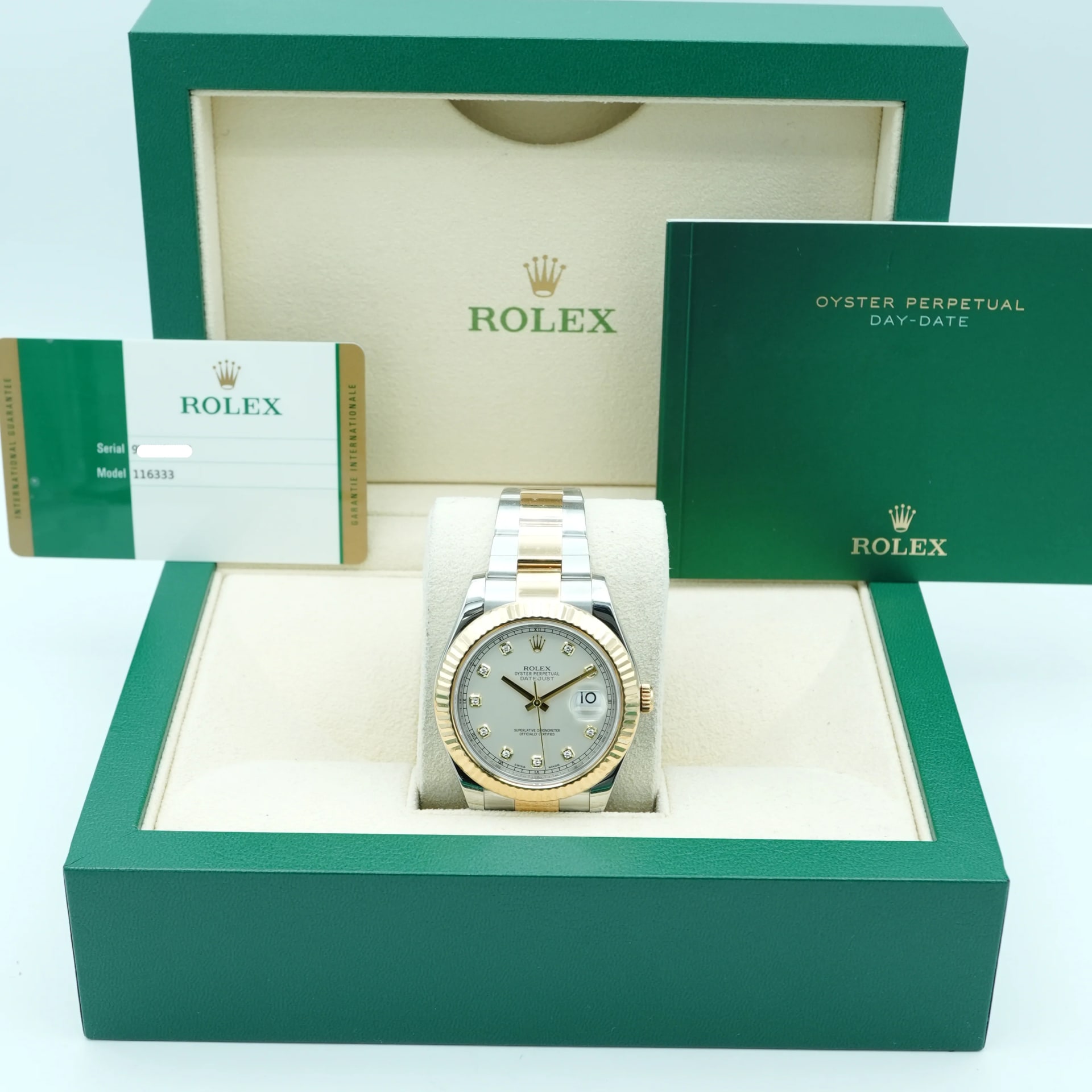 Rolex Datejust II Two-Tone / Ivory / Diamond-Set / Oyster 116333 