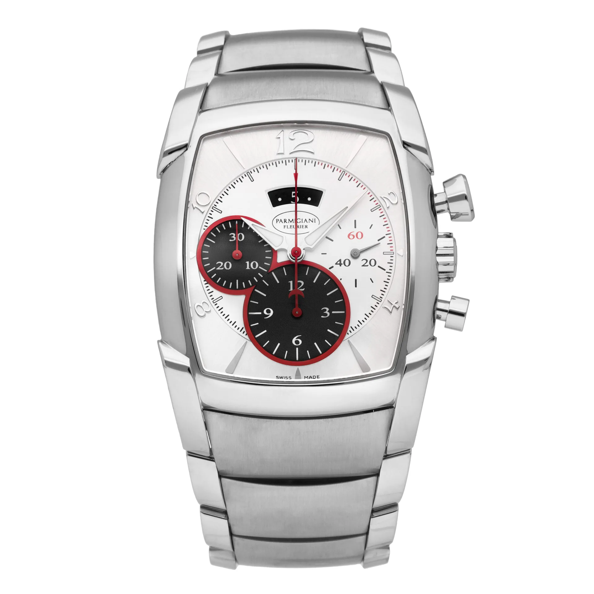 2025 Parmigiani Fleurier Kalpagraphe Stainless Steel / Silvered / Arabic / Bracelet PFC128-0000100-B00102