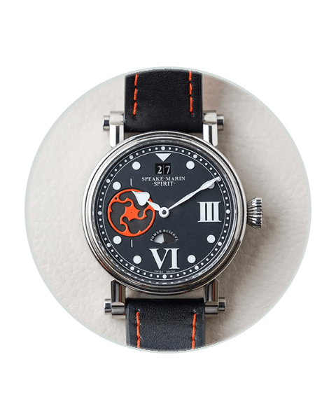 Speake-Marin Wing Commander 42 Titanium / Black / Roman / Strap