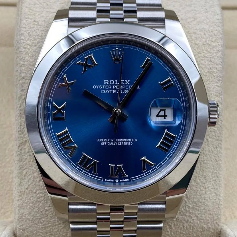 2022 Rolex Datejust 41 Smooth / Blue / Roman / Jubilee 126300-0018 Listing Image 1