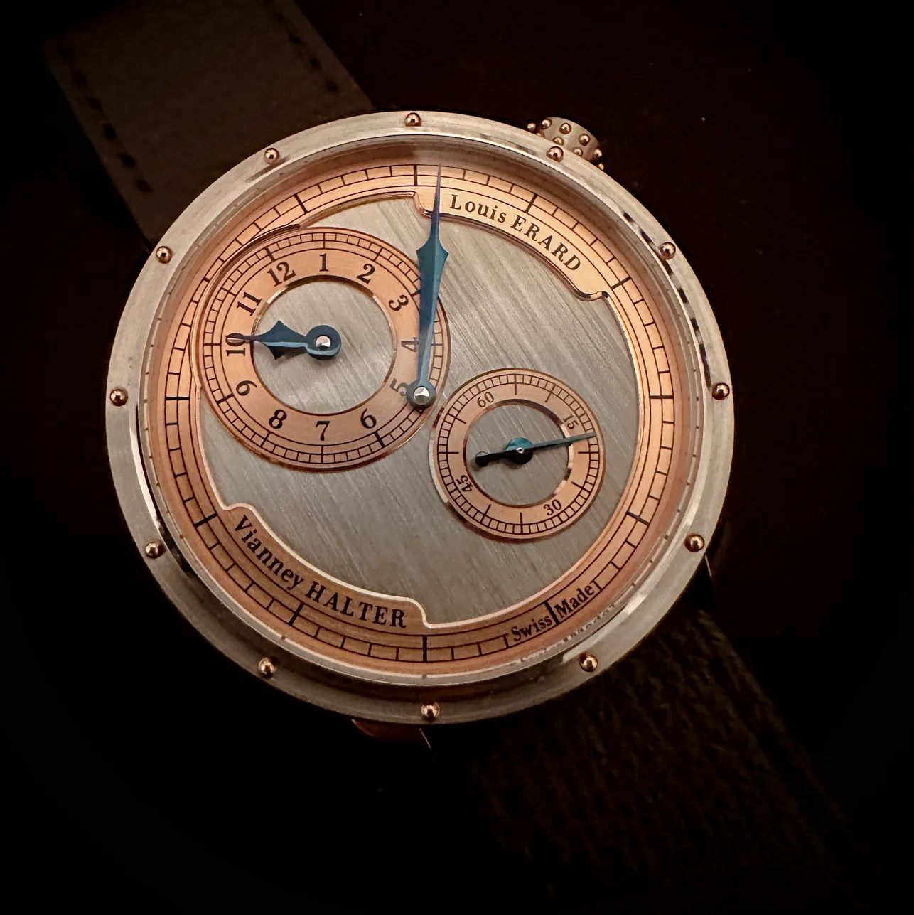 2024 Louis Erard Le Régulateur x Vianney Halter II 43 Steel / Silvered / Roman / Strap - Limited to 178 Pieces 85246AA02.BVA172