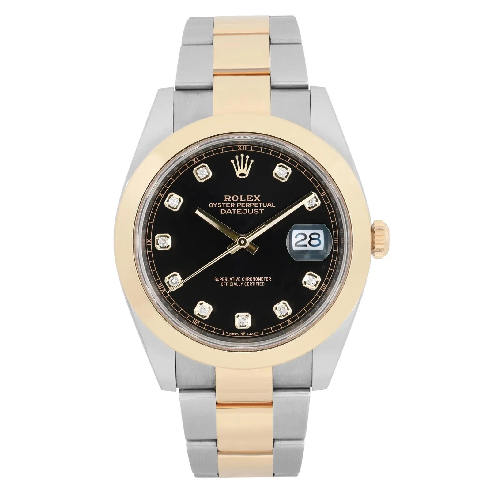 2025 Rolex Datejust 41 Two-Tone / Smooth / Black / Diamond-Set / Oyster 126303-0005