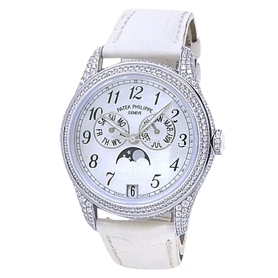 Patek Philippe Ladies Annual Calendar White Gold & Diamond / Diamond-Set / MOP / Arabic 4937G-001