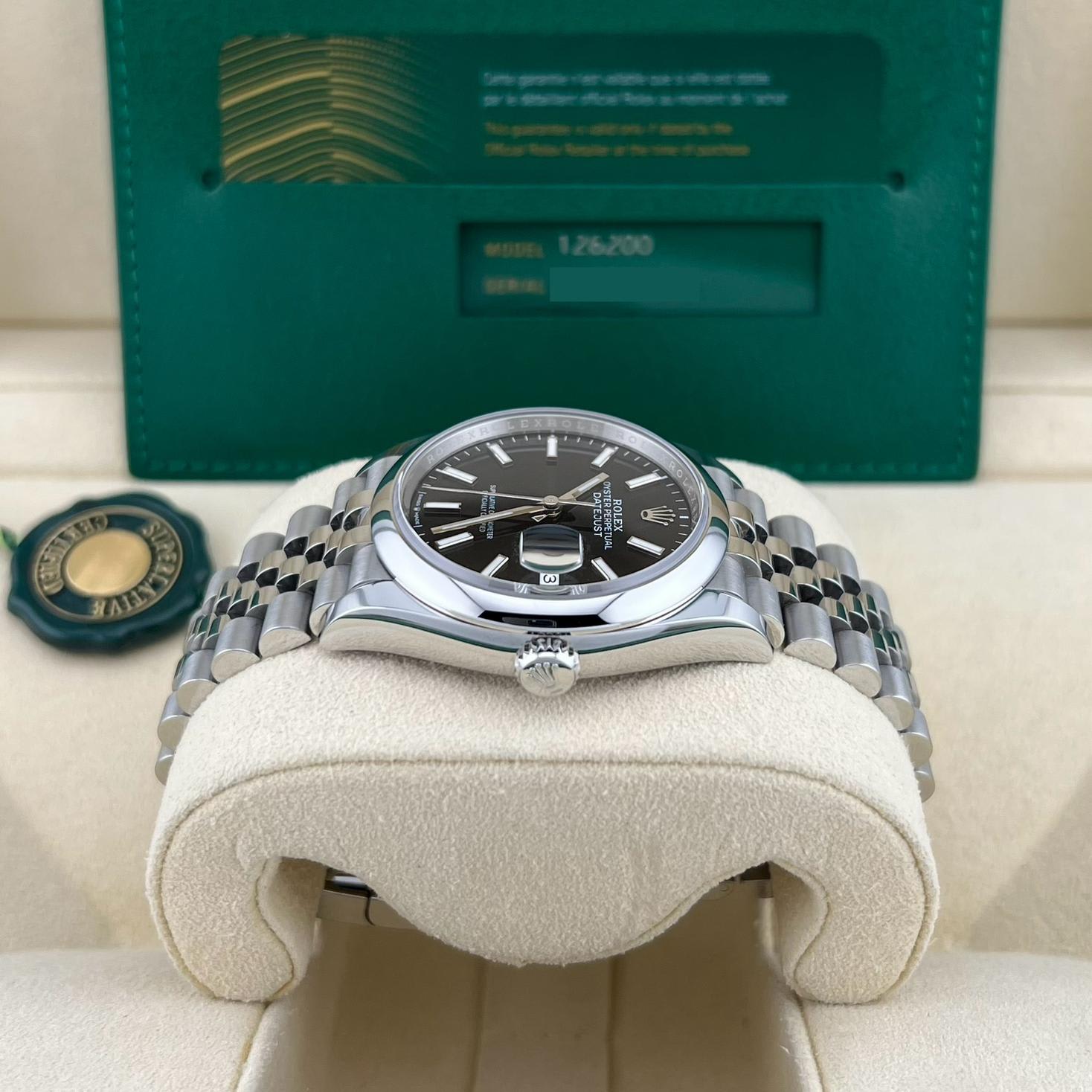新作商品 36 Datejust Rolex 2021 Smooth 126200-0003 Jubilee / Black / アクセサリー