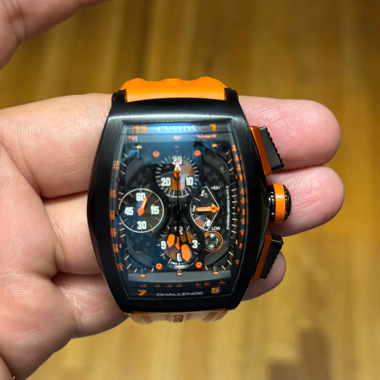CVSTOS Challenge Grand Prix GP Orange Chrono Automatic Steel / Skeletonized/Orange / Arabic / Strap 8002CHGPACG 01O