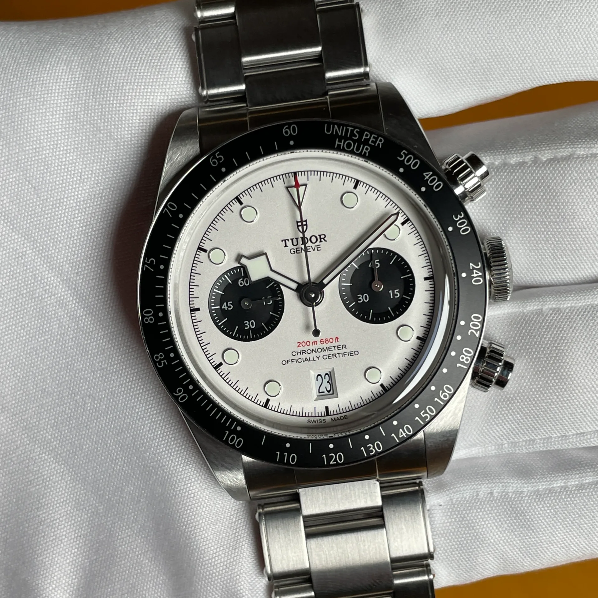 2024 Tudor Black Bay Chrono / White / Bracelet M79360N-0002