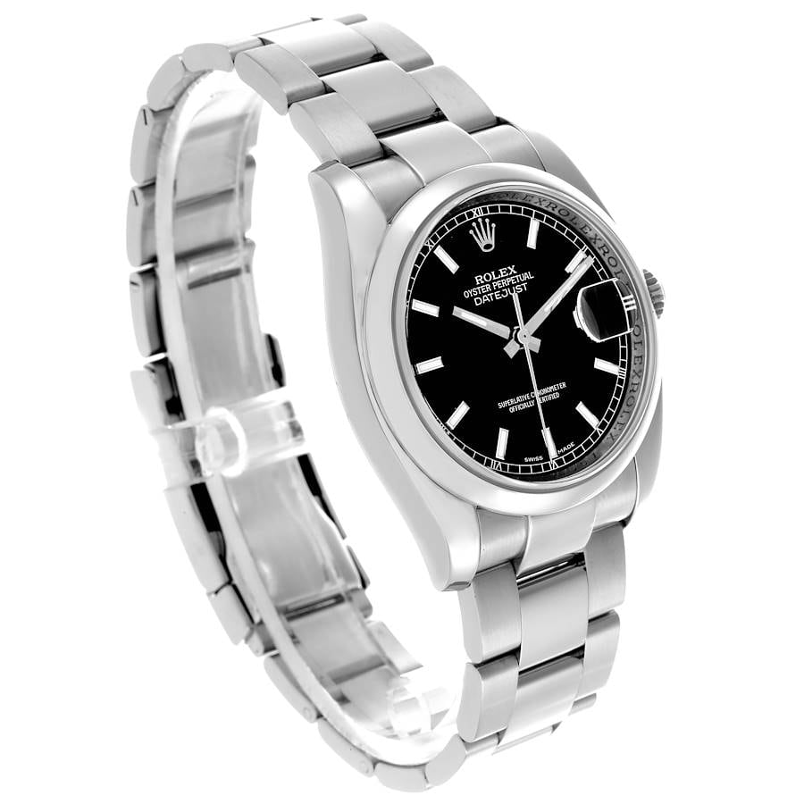 shunページ Rolex Datejust 36 Smooth / Black / Oyster 116200-0059