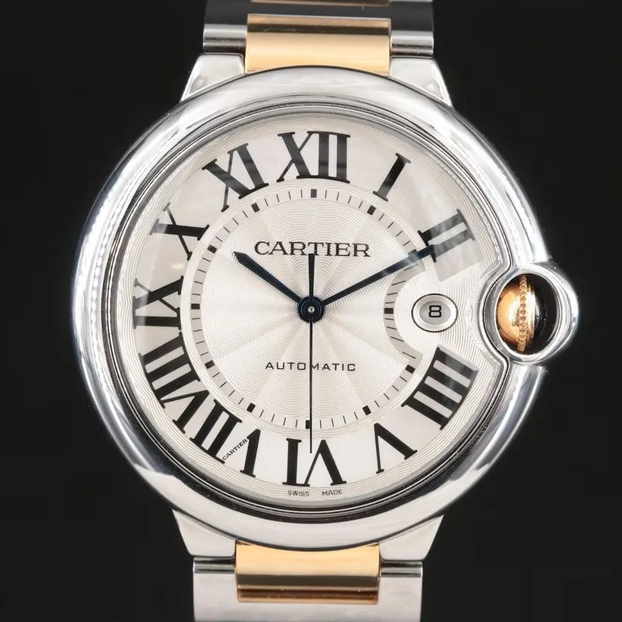 Cartier Ballon Bleu de Cartier 42 Two-Tone / Silvered / Roman / Bracelet W2BB0031