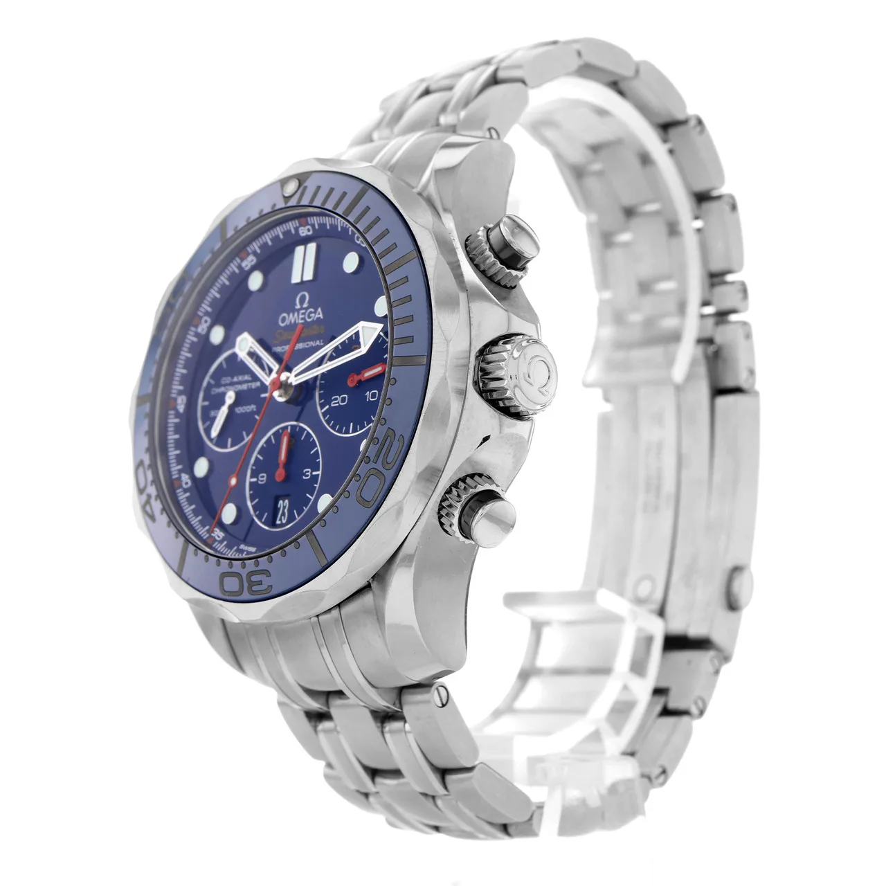 2017 Omega Seamaster Diver 300M Co-Axial 44 Chronograph Stainless Steel / Blue / Bracelet 212.30.44.50.03.001 Listing Image 2