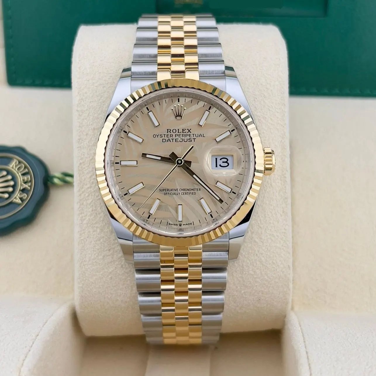 2023 Rolex Datejust 36 Two-Tone Fluted / Palm-Motif / Jubilee 126233-0037 Listing Image 1