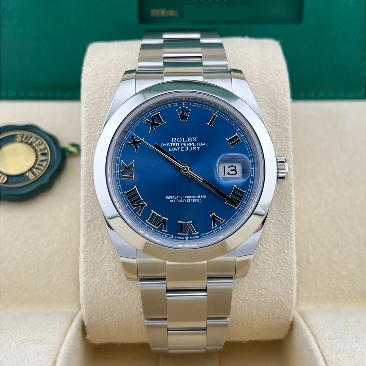2019 Rolex Datejust 41 Smooth / Blue / Roman / Oyster 126300-0017 Listing Image