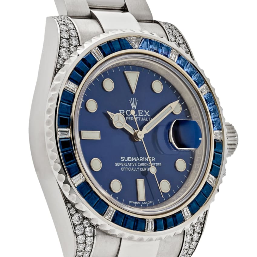 Rolex Submariner Date White Gold Diamond-Set Baguette Diamond