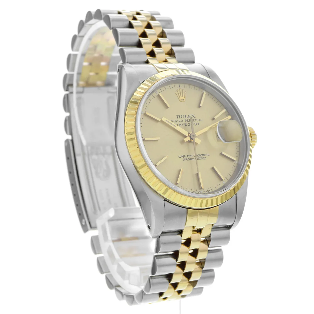 1990 Rolex Datejust 36 Two-Tone / Fluted / Champagne / Jubilee 16233 Listing Image 3