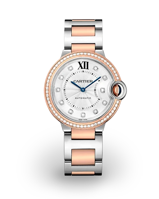 Cartier Ballon Bleu de Cartier 36 Two-Tone / Diamond-Set / Silvered / Diamond-Set Roman / Bracelet W3BB0004  Model Image