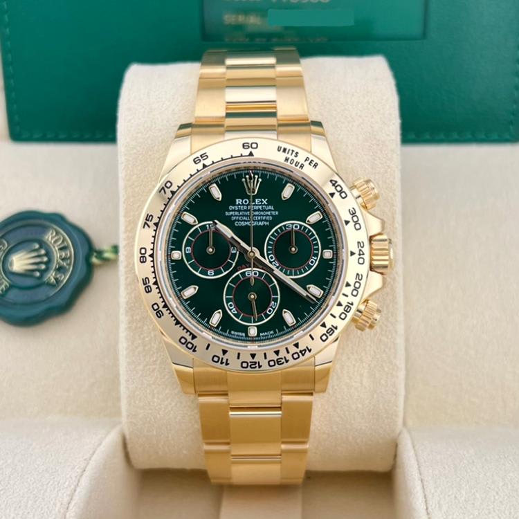 Rolex daytona on sale gold green dial