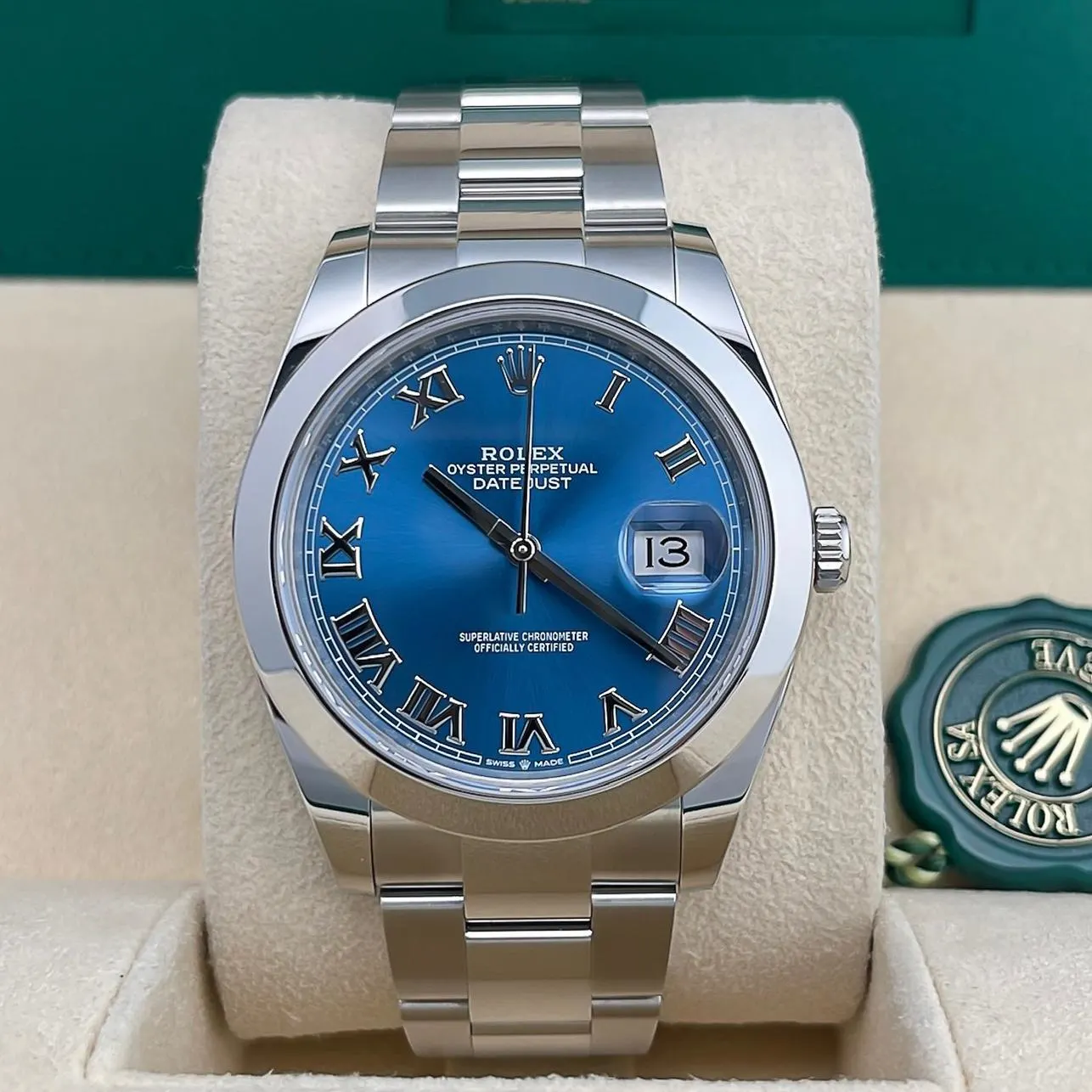 2024 Rolex Datejust 41 Smooth / Blue / Roman / Oyster 126300-0017 Listing Image 1