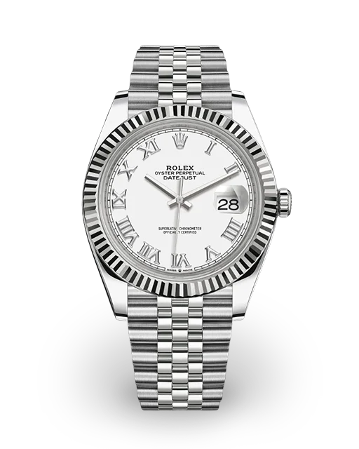 Rolex Datejust 41 Fluted / White / Roman / Jubilee 126334-0024  Model Image