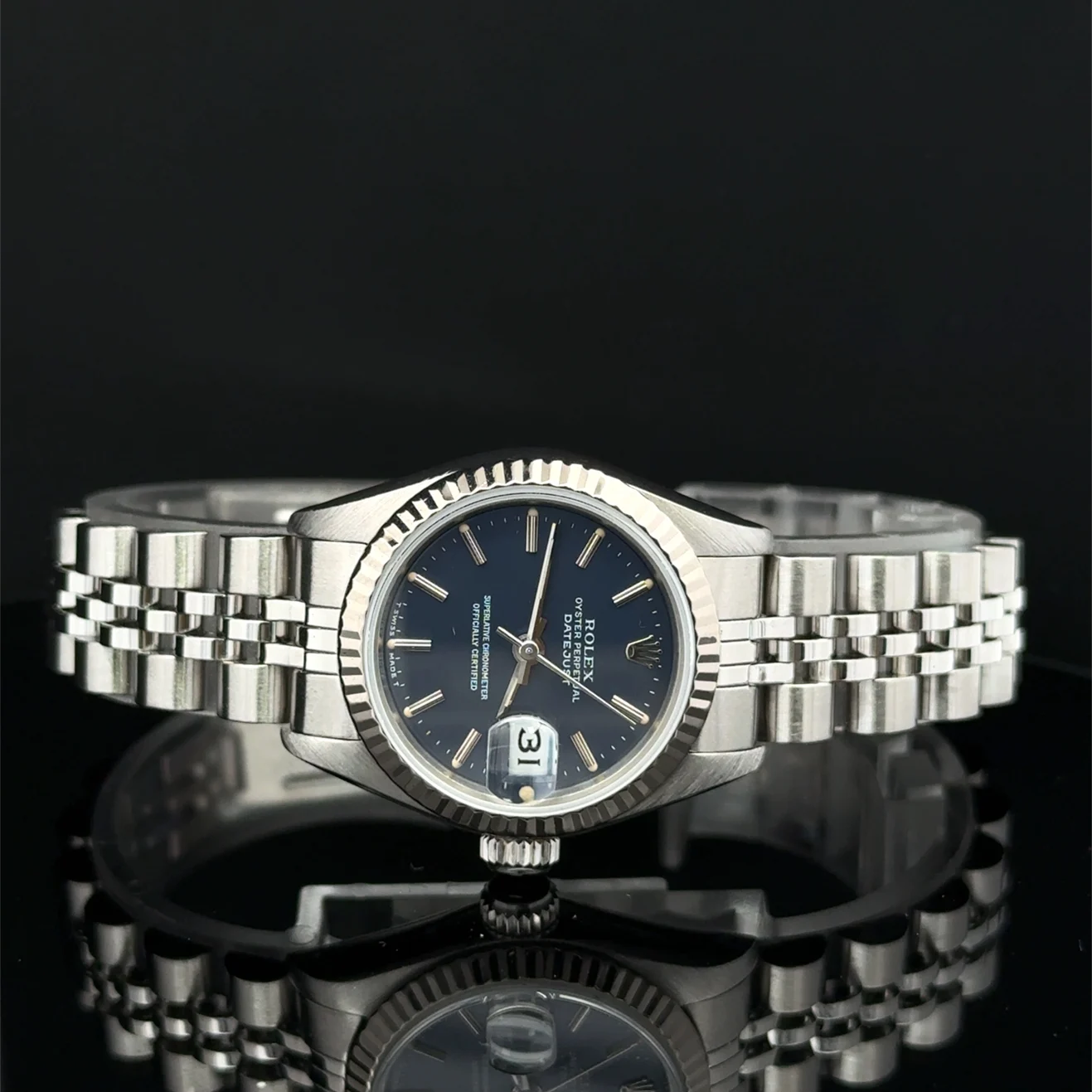 1991 Rolex Datejust 26 Steel / Fluted / Blue / Jubilee 69174