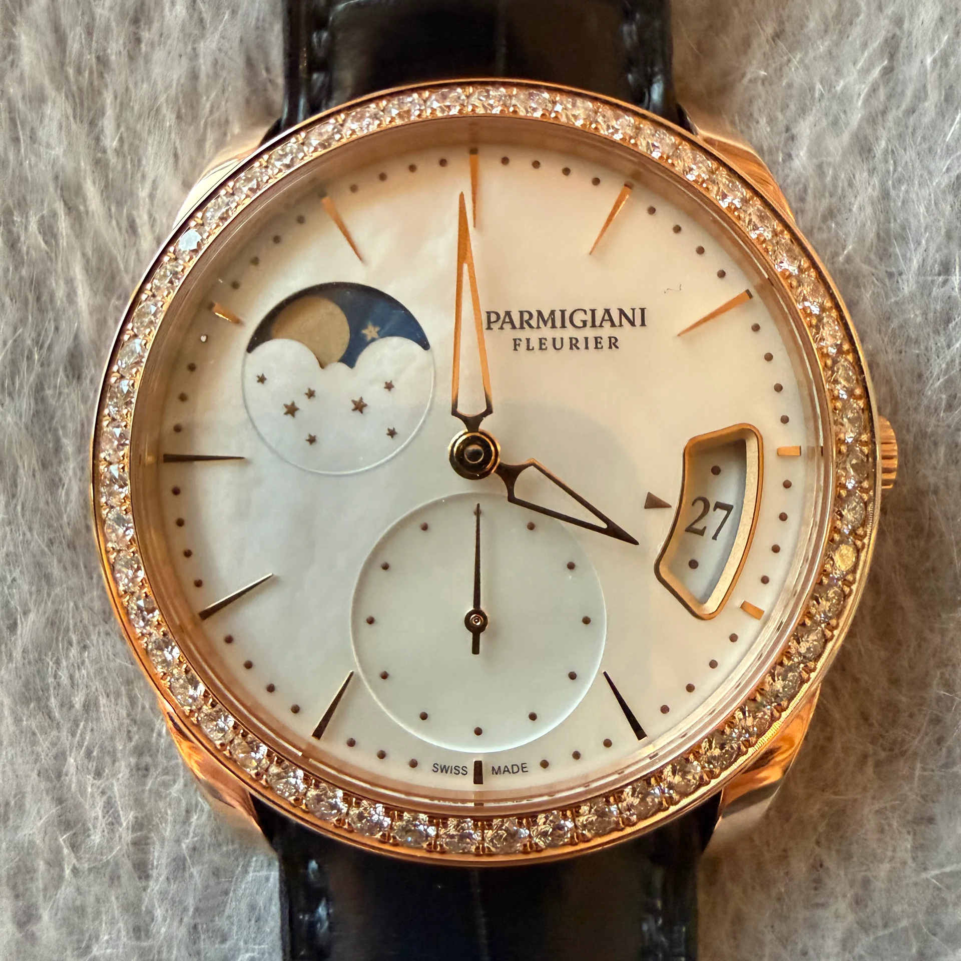 2024 Parmigiani Fleurier Tonda 1950 Lune 39.10 Rose Gold / Diamond-Set / MOP / Strap PFC284-1063300-HA2121