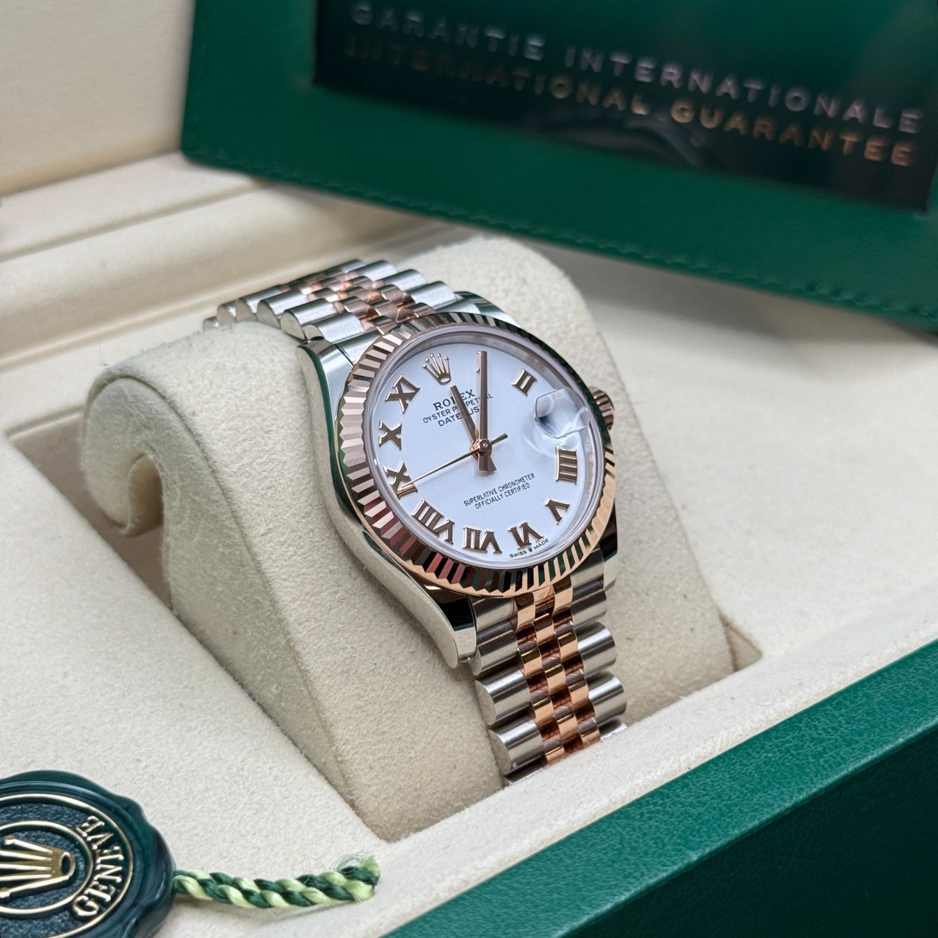 Rolex Datejust 31 Two-Tone Fluted White Roman Jubilee