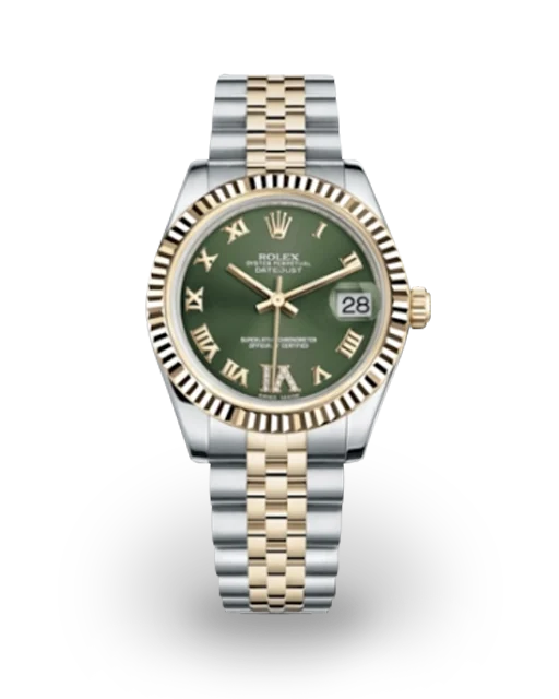 Rolex Datejust 31 Two-Tone / Fluted / Olive Green / Diamond-Set Roman / Jubilee 178273-0090  Model Image