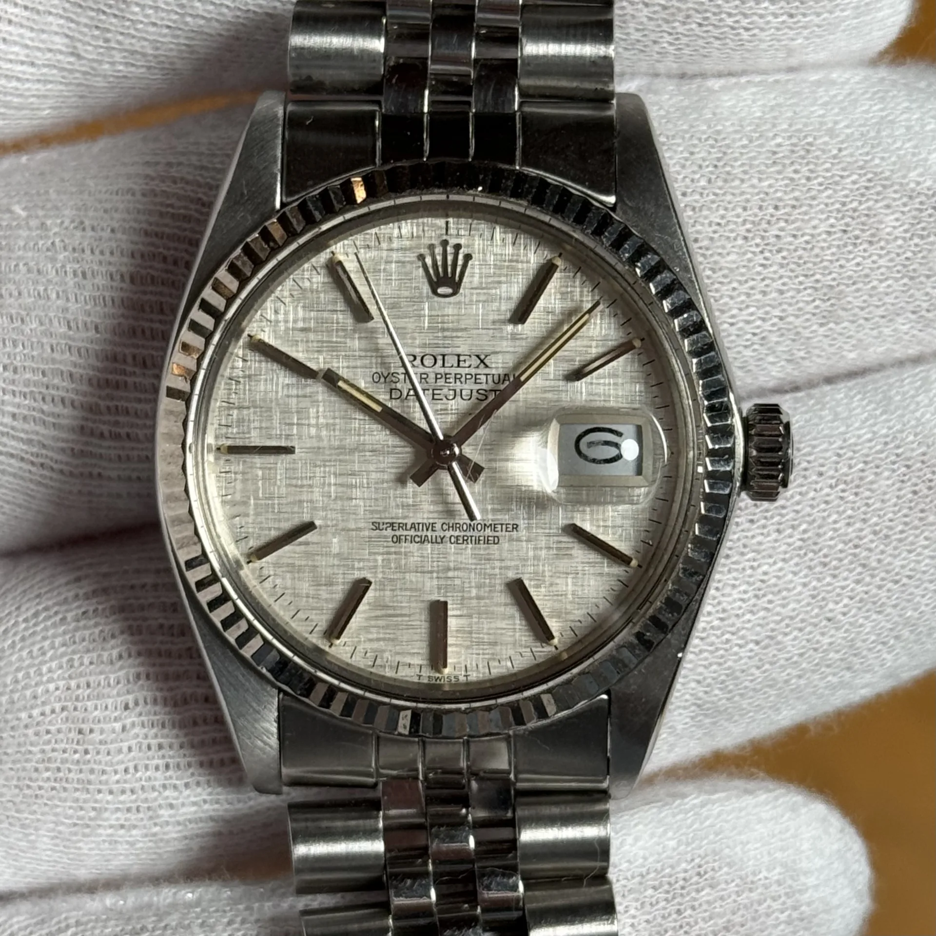 1983 Rolex Datejust 36 Steel / Fluted / Silvered Linen / Jubilee 16014