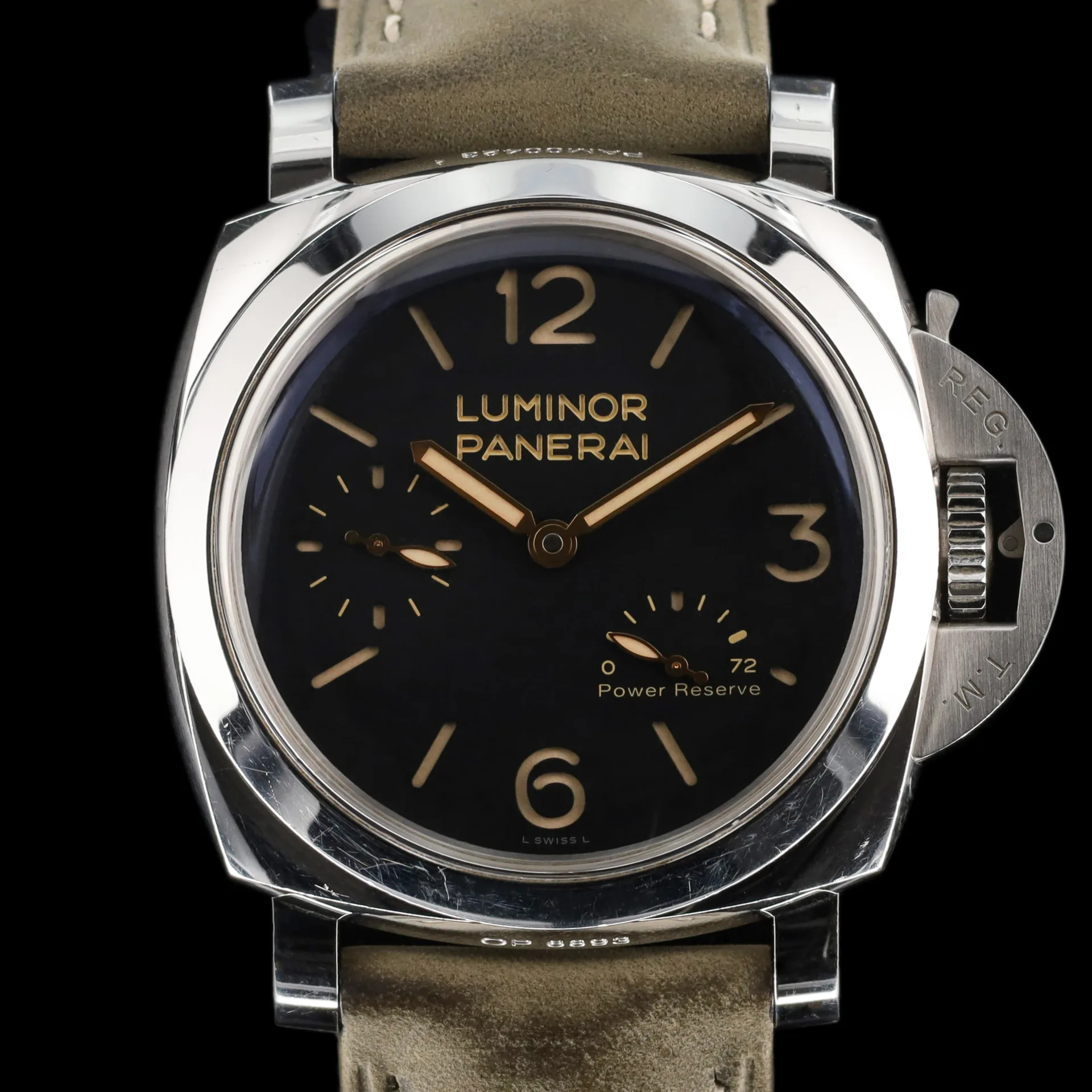 2017 Panerai Luminor 1950 47 3 Days Power Reserve Stainless Steel / Black PAM00423