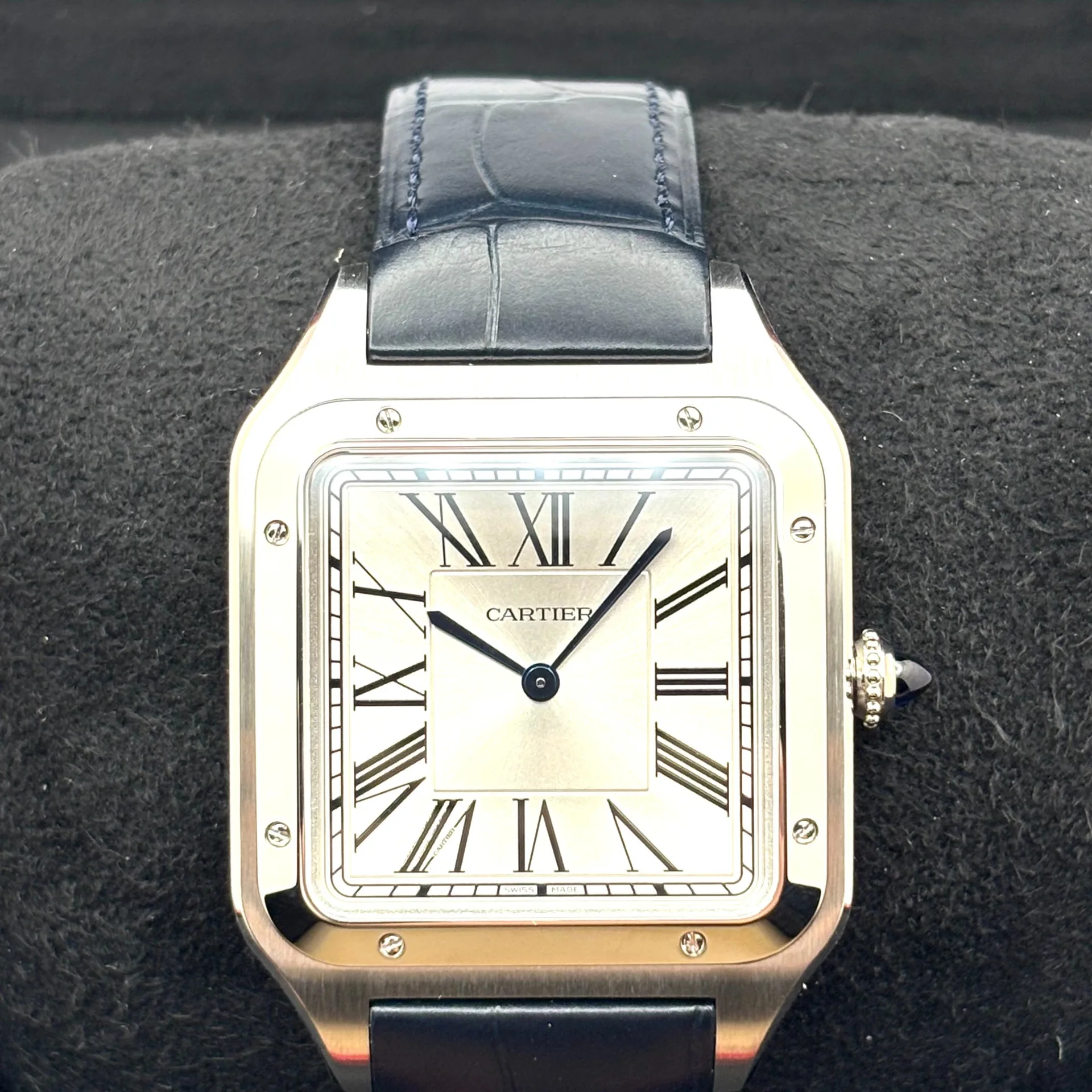 2025 Cartier Santos-Dumont XL Steel / Silvered / Roman / Strap WSSA0032