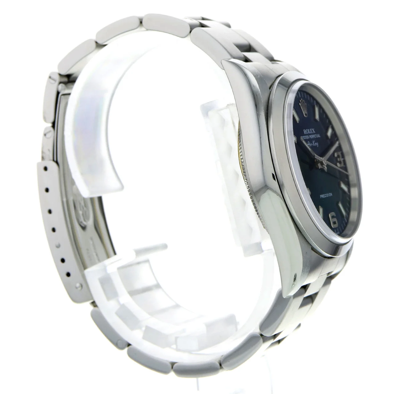 2001 Rolex Air King 34 Steel / Smooth / Blue / Arabic / Oyster 14000  Listing Image 3